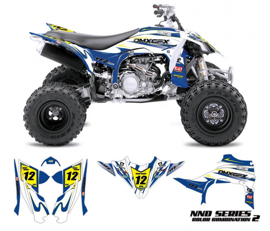 Yamaha ATV Graphics Kit NND White OMXGraphics