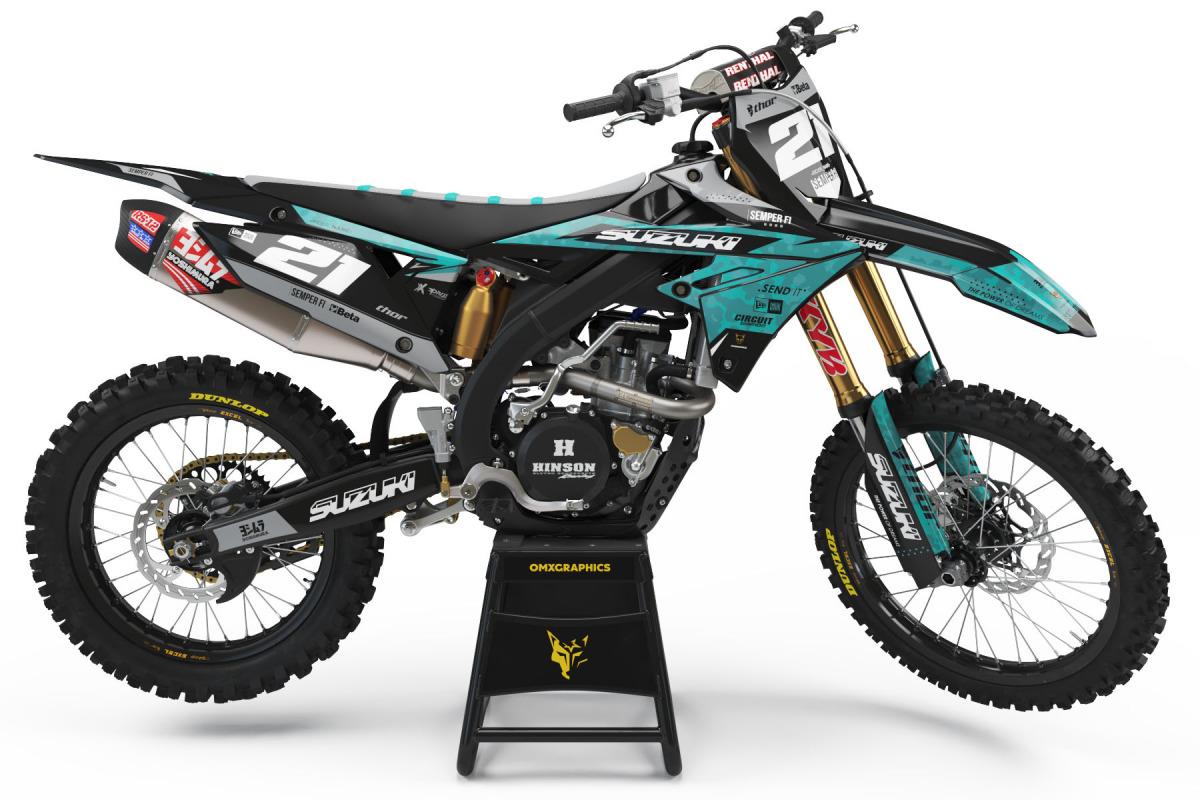 Suzuki Mx Graphics Kit Semper Fi Teal Omxgraphics