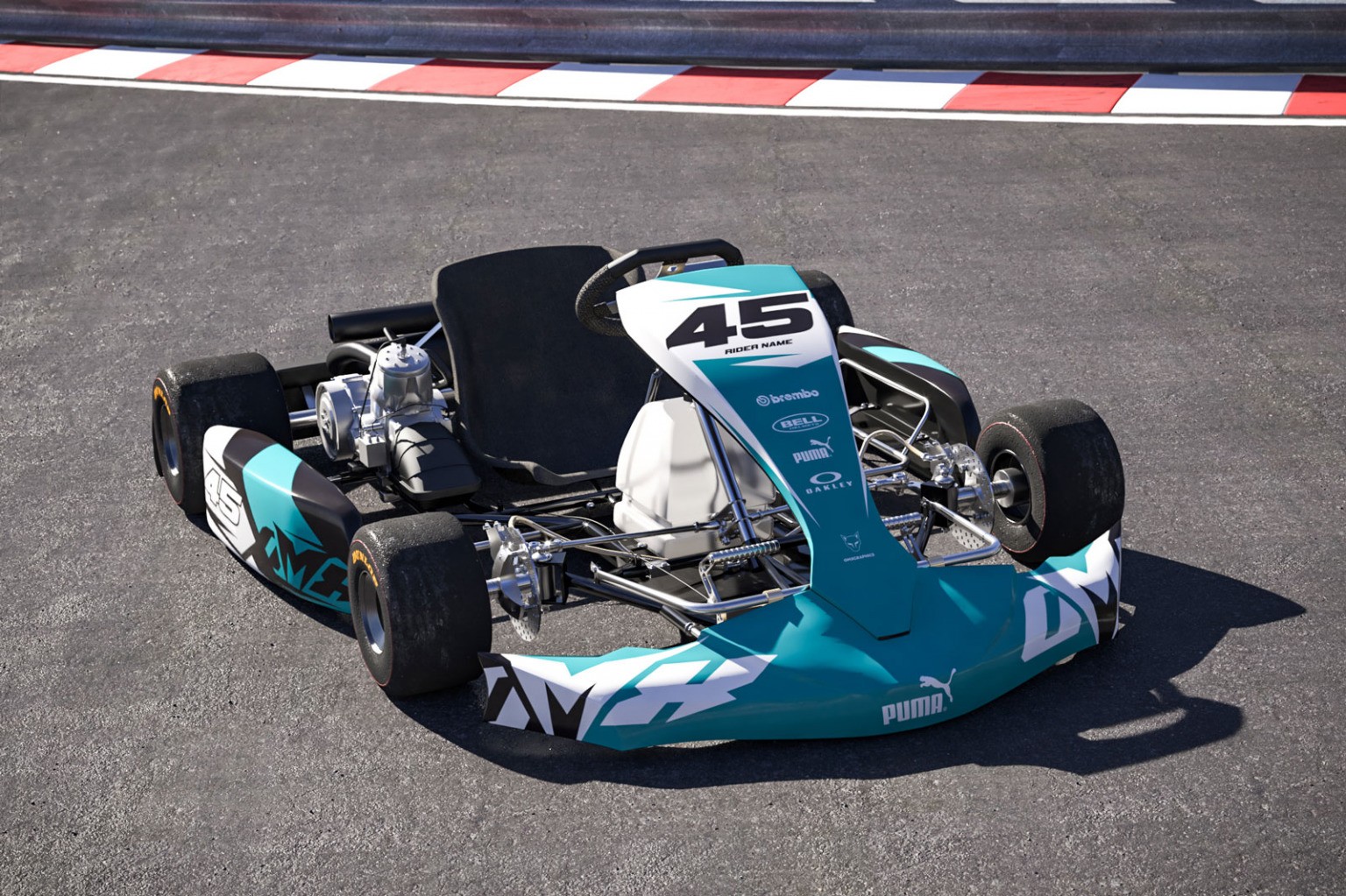 Go Go Kart Graphics Kit Local Teal Omxgraphics Fully Customisable