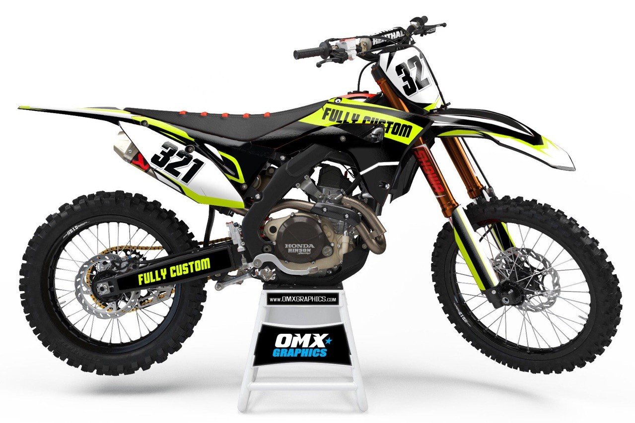 Sponsors Decals Fluorescent ORANGE Vinyl 10 X Motocross MX Racing Sticker Kit 