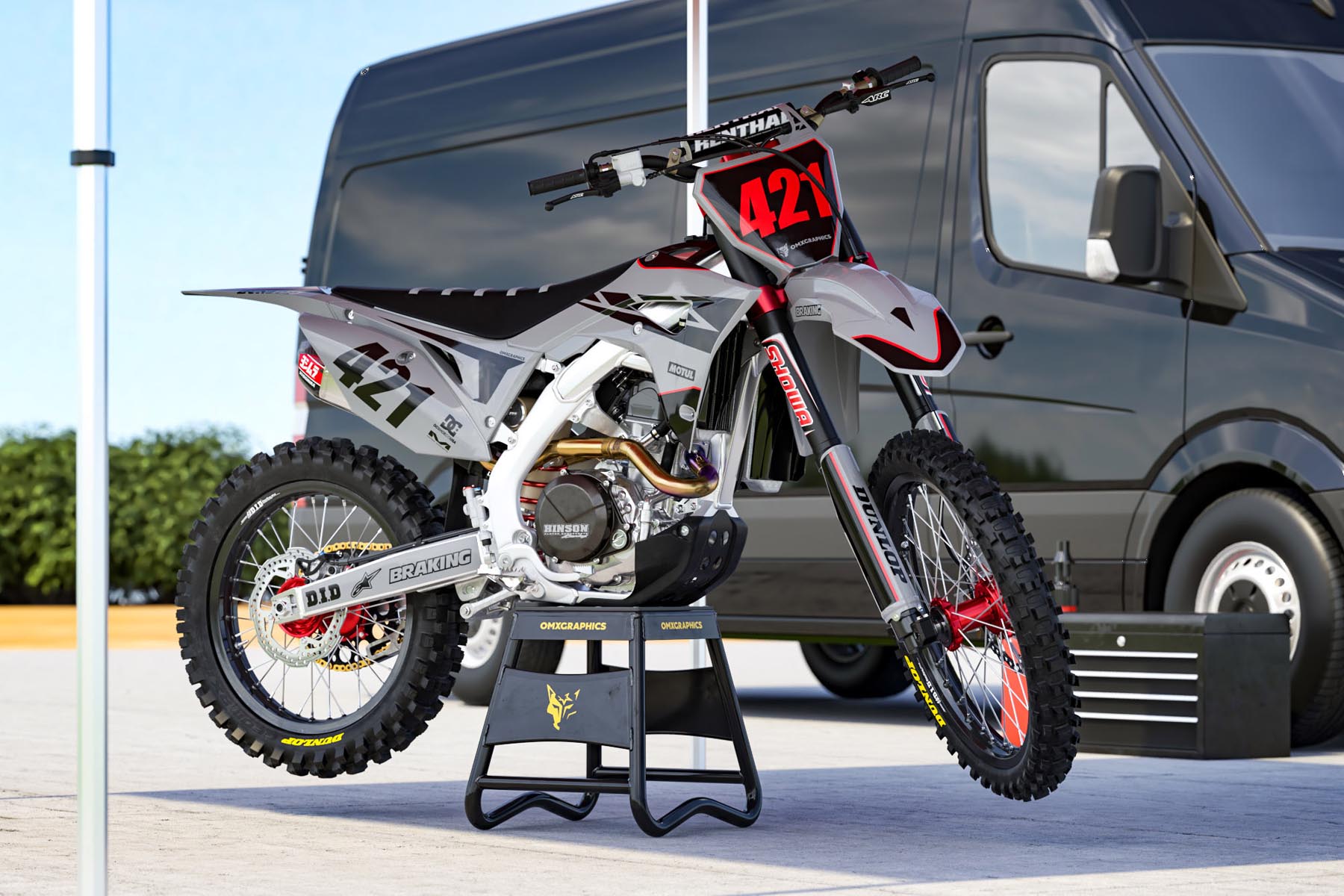 Custom Honda Motocross Graphics Tonus Grey Promo