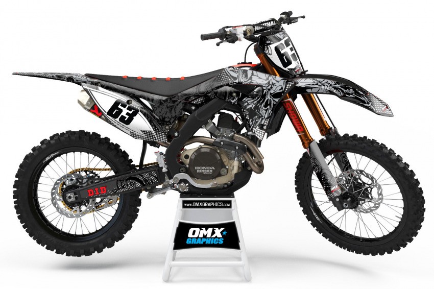 Honda dirt bike graphics SCREAM Grey