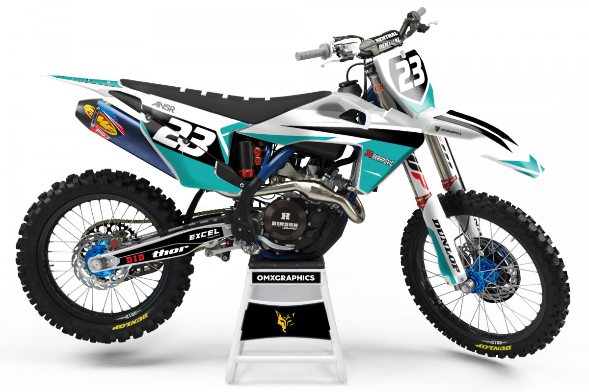 Husqvarna dirt bike decals Choice Teal OMXGraphics