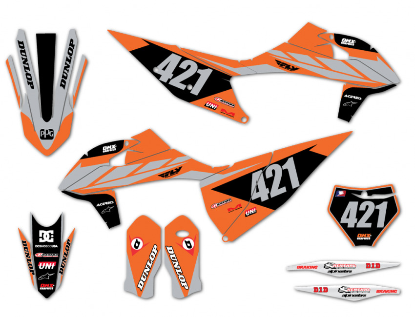 KTM dirt bike Graphics TONUS Orange