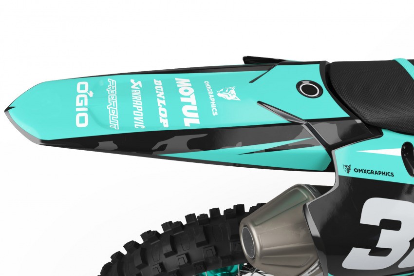 Yamaha Dirt Bike Graphics BOOST Teal Tail