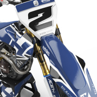 Custom Husqvarna Decals Zoned Blue Front