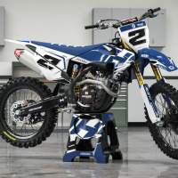 Custom Husqvarna Decals Zoned Blue