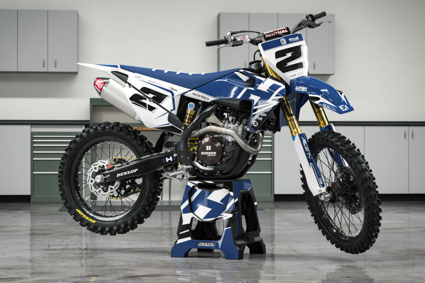 Custom Husqvarna Decals Zoned Blue