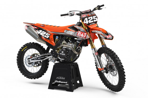 Orange and Grey Custom dirt bike graphics KTM