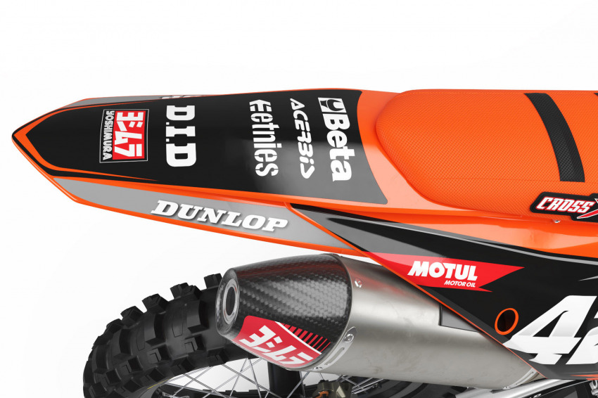 Orange and Grey Custom dirt bike graphics KTM - Back