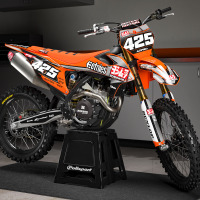 Orange and Grey Custom dirt bike graphics KTM - Promo