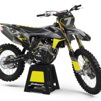 Grey Black and Yellow Supermoto graphics for KTM