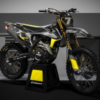 Grey Black and Yellow Supermoto graphics for KTM - Promo