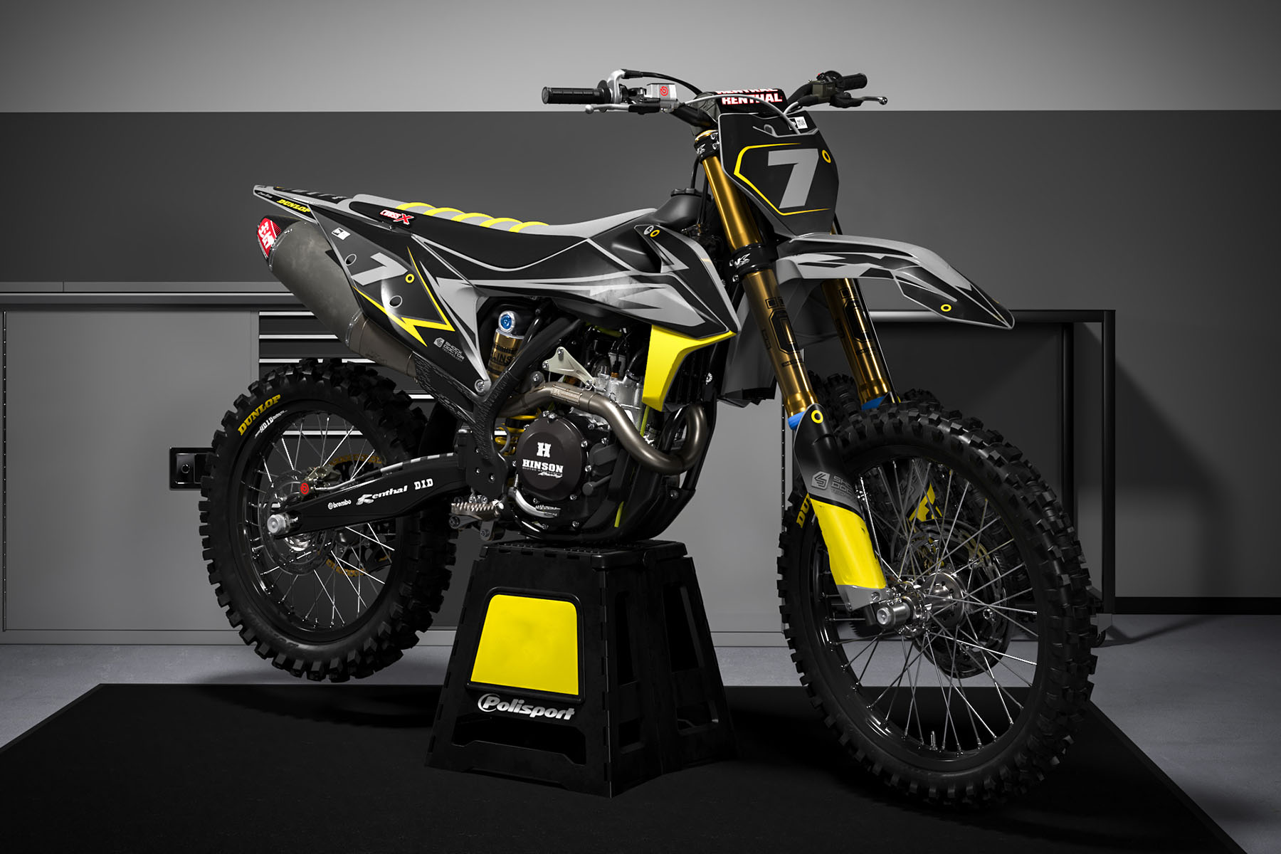 Grey Black and Yellow Supermoto graphics for KTM - Promo