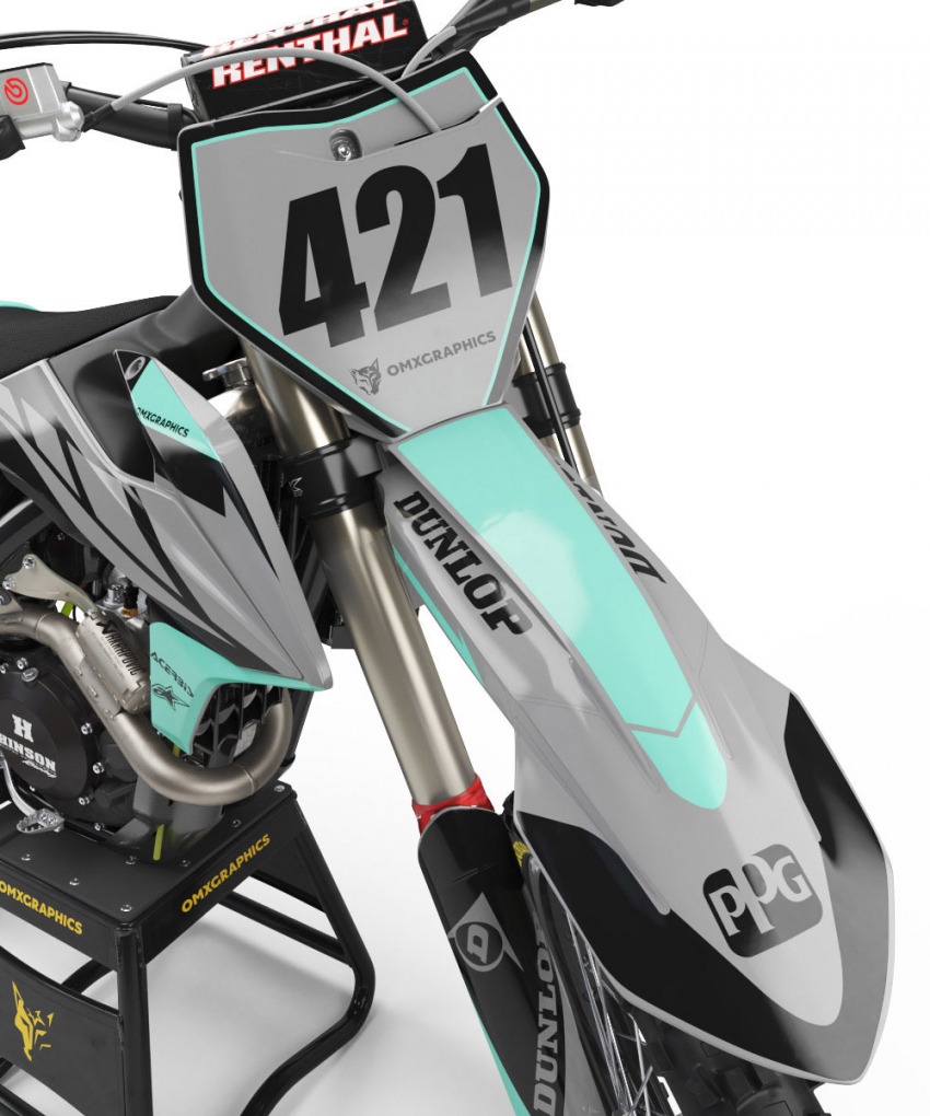 KTM Dirt Bike Graphics Tonus Black Front