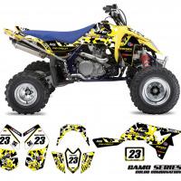 Suzuki ATV Graphics Camo Yellow