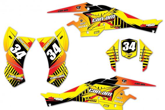 Can-Am ATV Graphics TRON Yellow DS