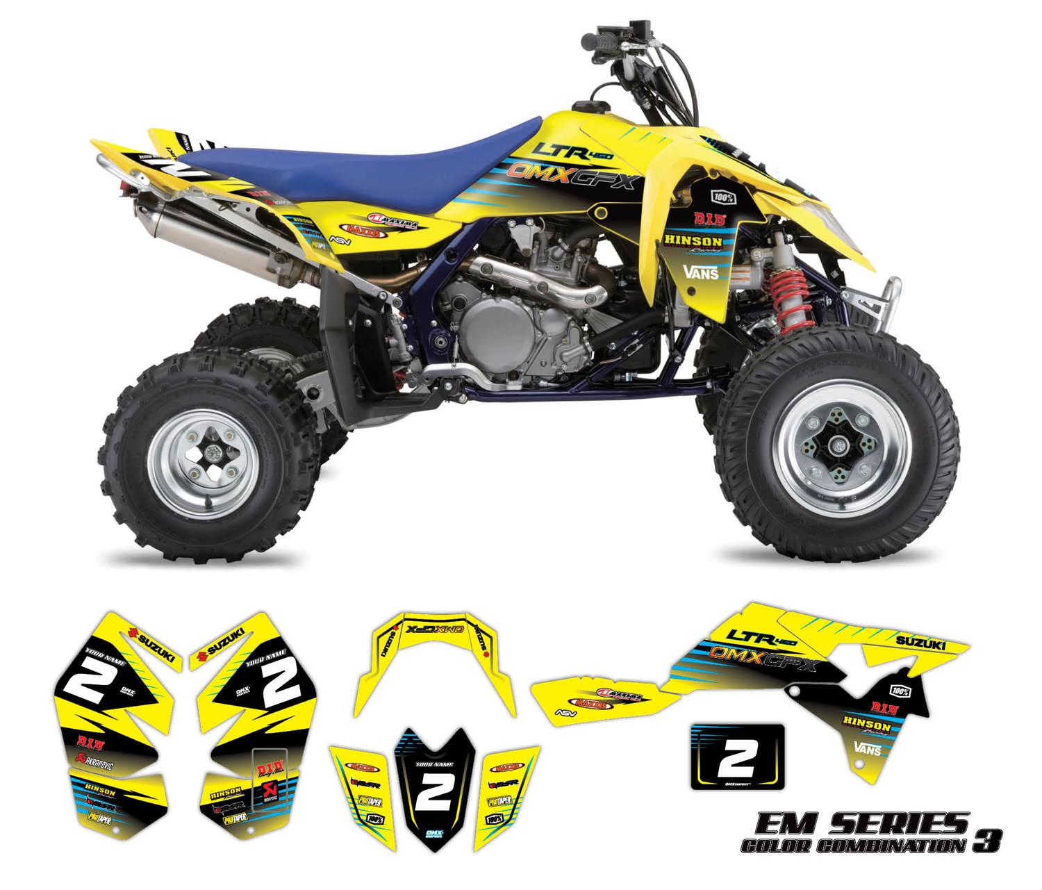 Graphics Kit for Suzuki ATV - EM Yellow