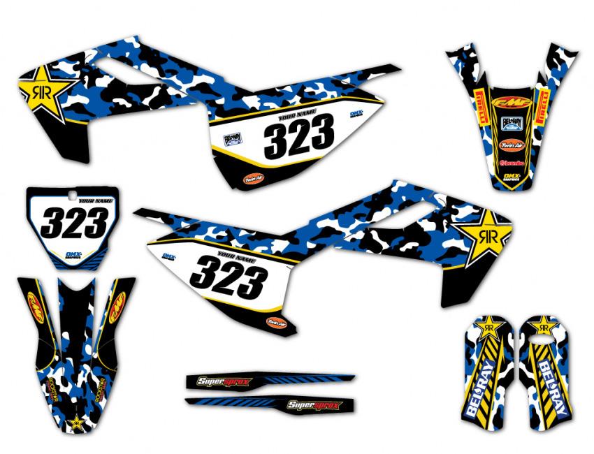 Husqvarna Motocross Graphics Camo Blue