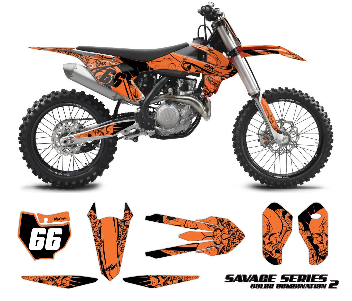 KTM SAVAGE Graphics Kit Orange – OMXGraphics