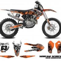 KTM Motocross Decals Scream Orange