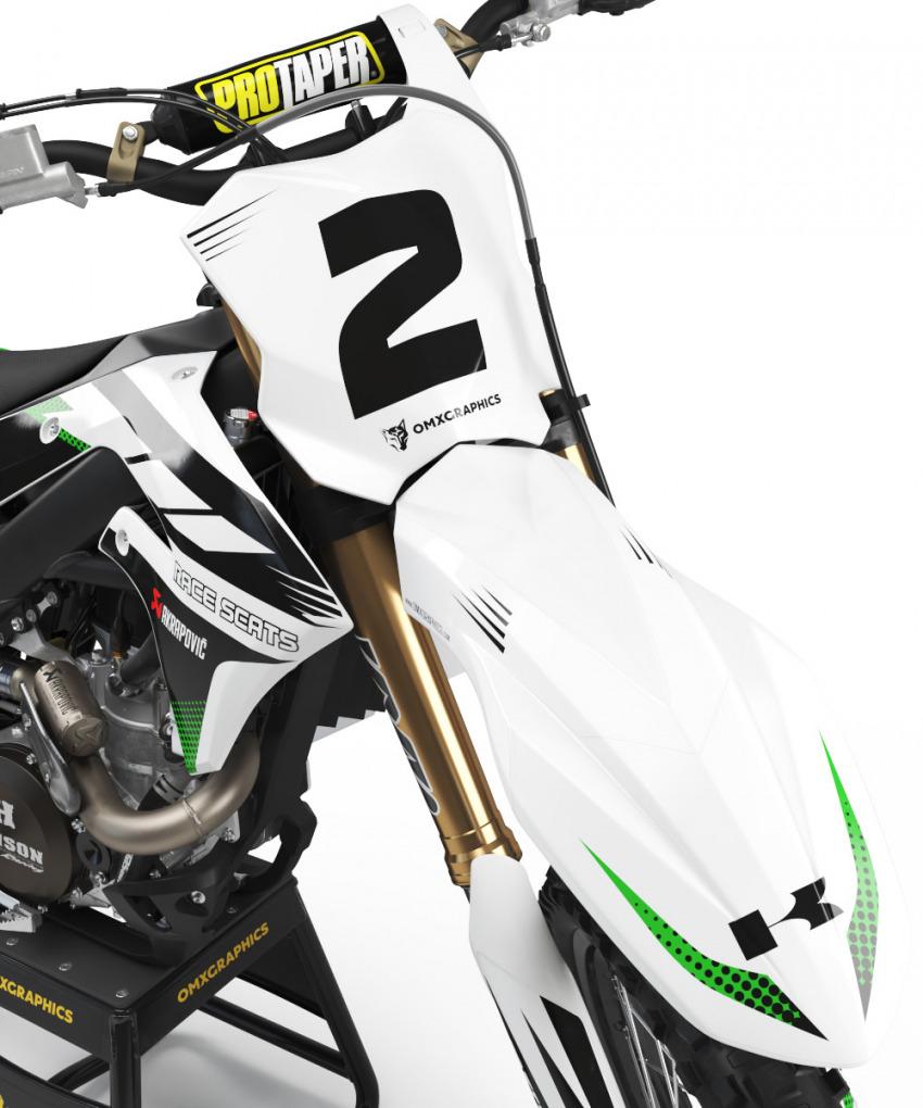 Kawasaki Motocross Graphics Prime White KX KXF 1