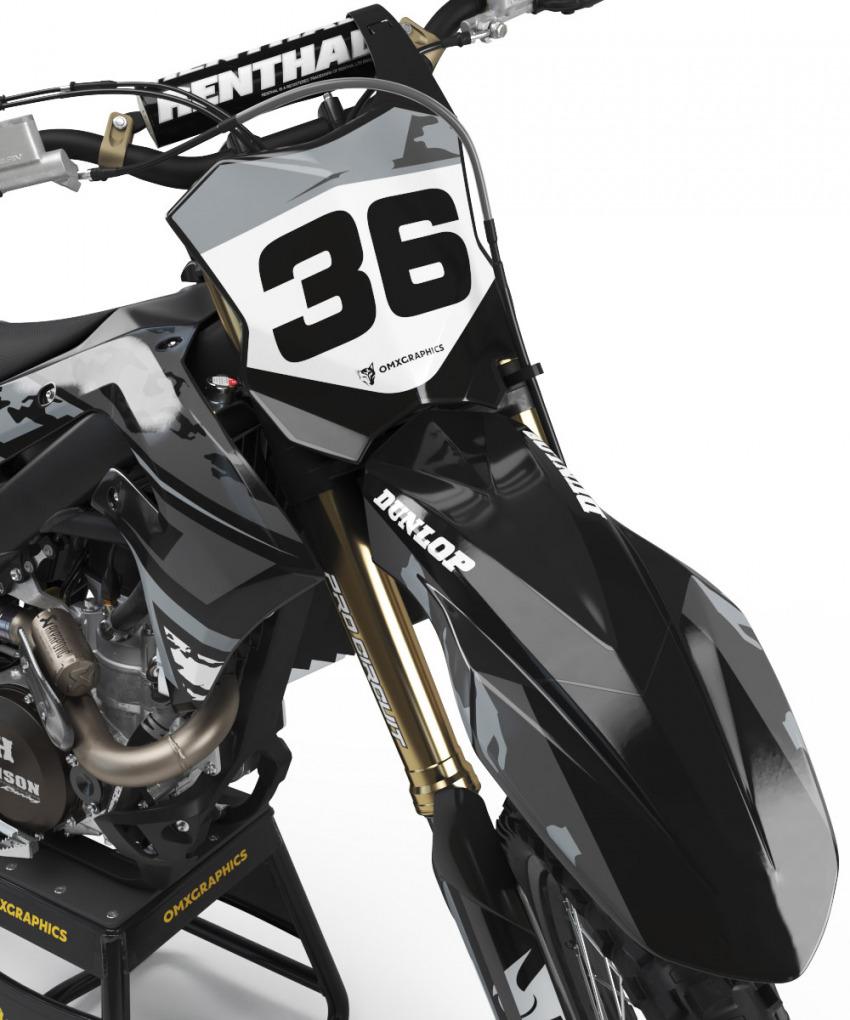 Kawasaki dirt bike graphics boost grey