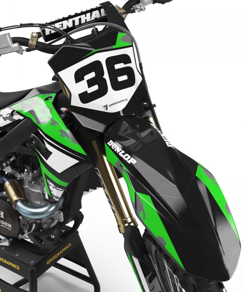 Kawasaki motocross graphics boost green