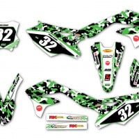 Kawasaki Motocross Stickers KX KLX Camo Green