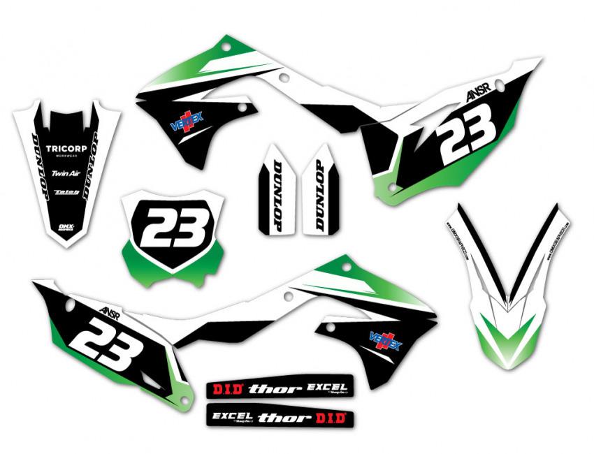 Kawasaki Motocross Stickers KX KLX CHOISE White