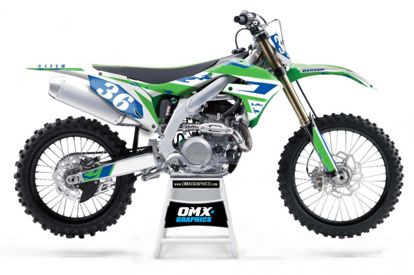 Kawasaki mx graphics boost blue