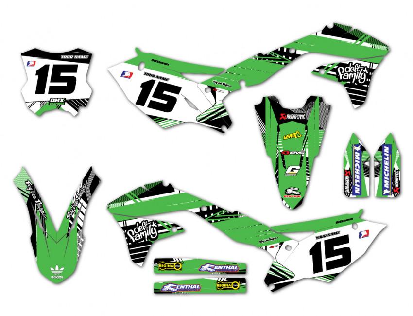 Kawasaki Motocross Stickers SHADOW Green KX KLX