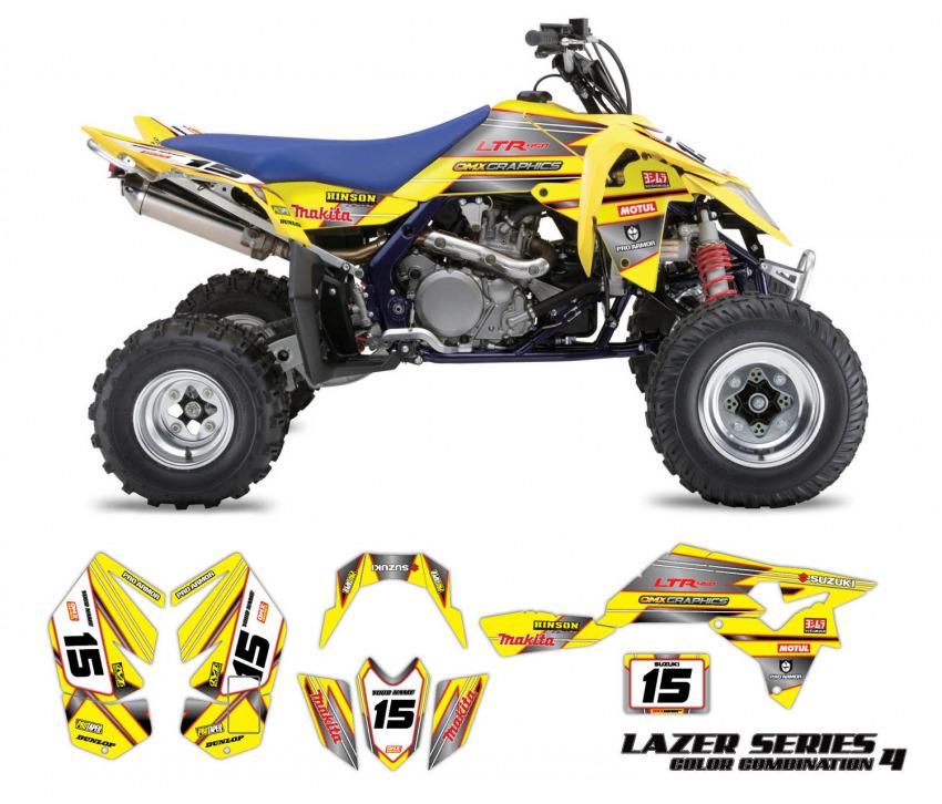 Suzuki ATV Graphics Lazer Yellow