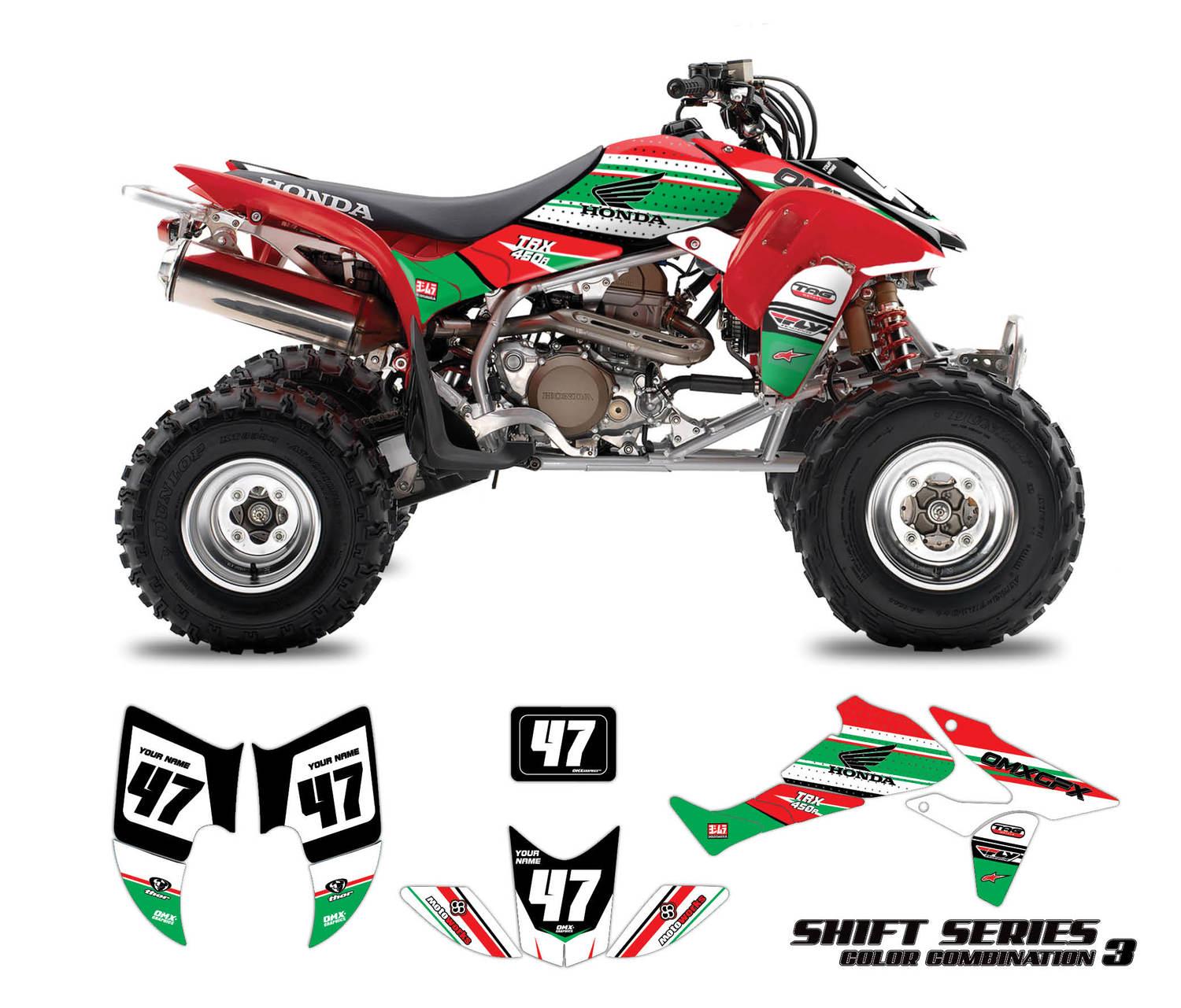 Honda ATV Graphics Kit Shift Green OMXGraphics