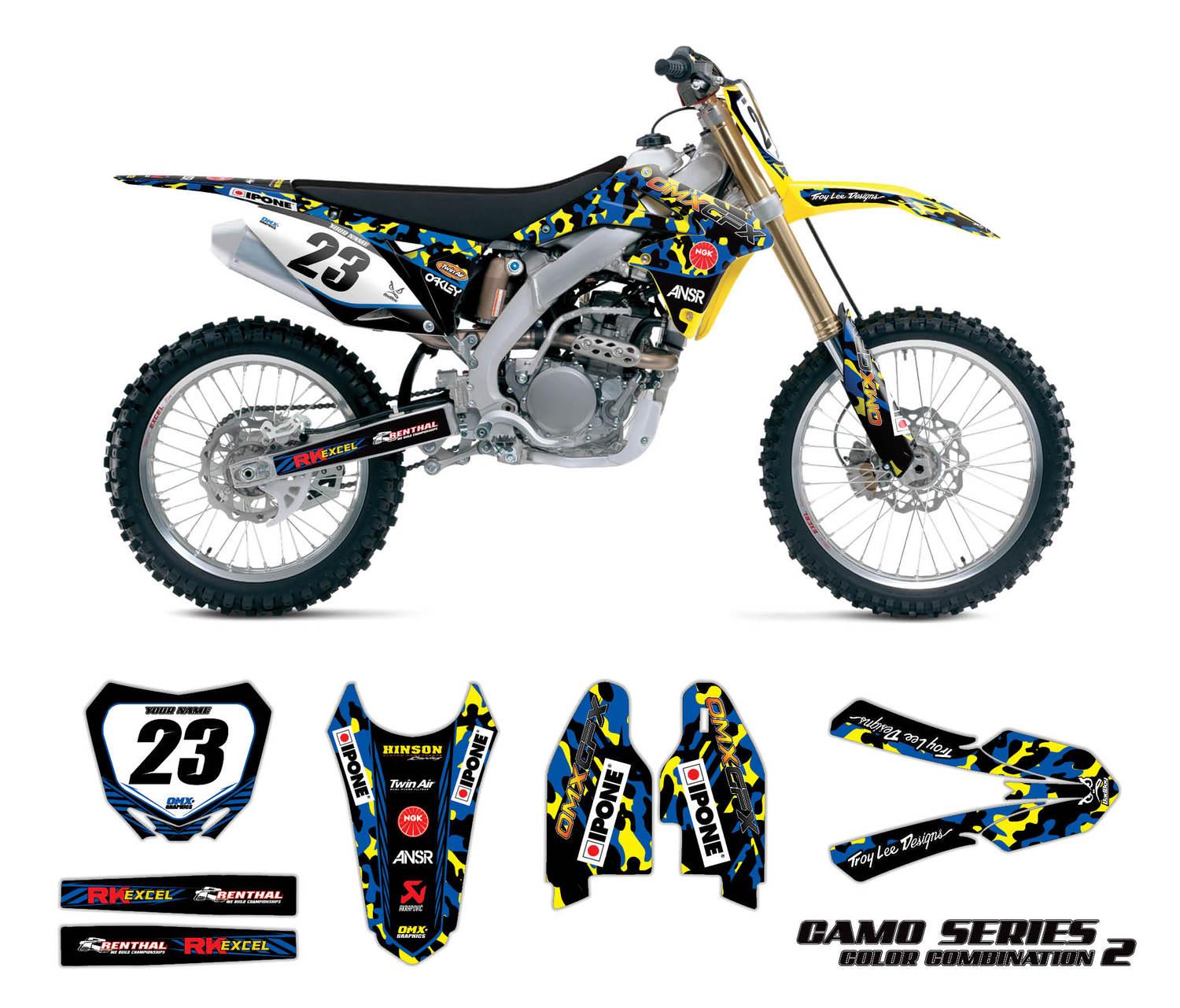 Lot Set of 10 Suzuki Style Stickers Racing Motorcycle Motocross RMZ Dirtbike 