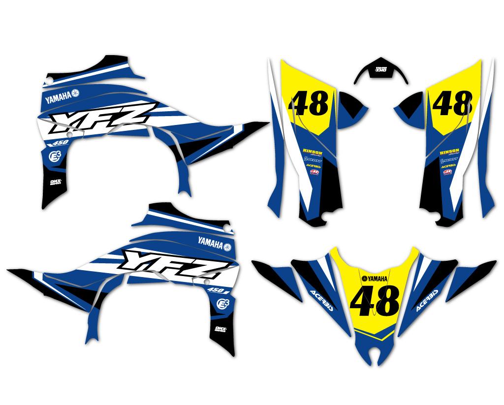 Yamaha Quad Graphics Kit Tribe Blue OMXGraphics