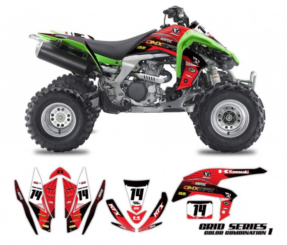 Kawasaki Quad Graphics Kit Grid OMXGraphics