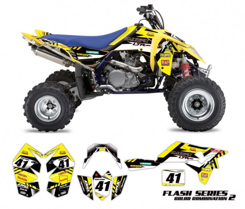 Suzuki ATV Graphics Flash Yellow