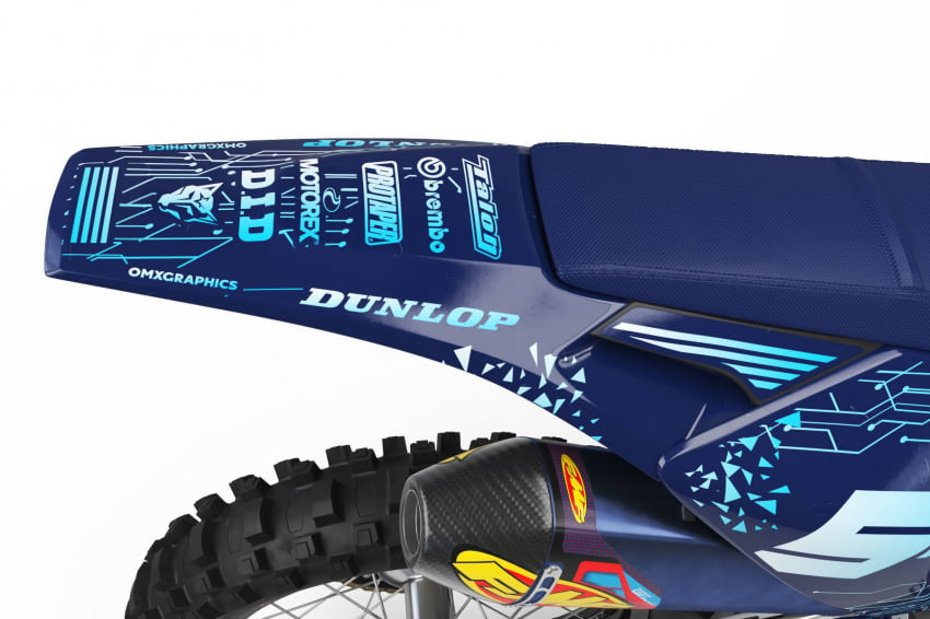 Husqvarna Pulse Blue Graphics Kit Tail