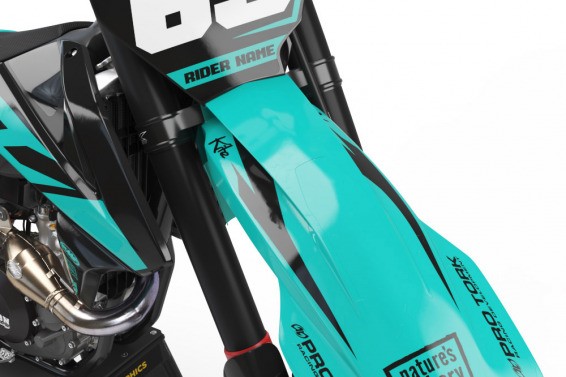 KTM Motocross Graphics Fuel Blue Front
