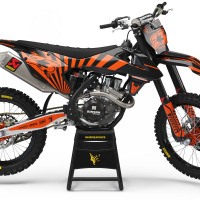 Orange and Black Custom Number KTM Wrap