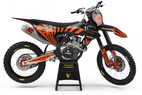 Orange and Black Custom Number KTM Wrap