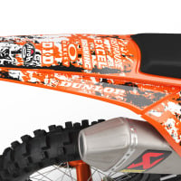 Orange and Black Grunge Custom KTM Graphics set - Back