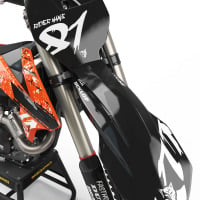 Orange and Black Grunge Custom KTM Graphics set - Front