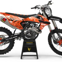 Orange and Black Grunge Custom KTM Graphics set