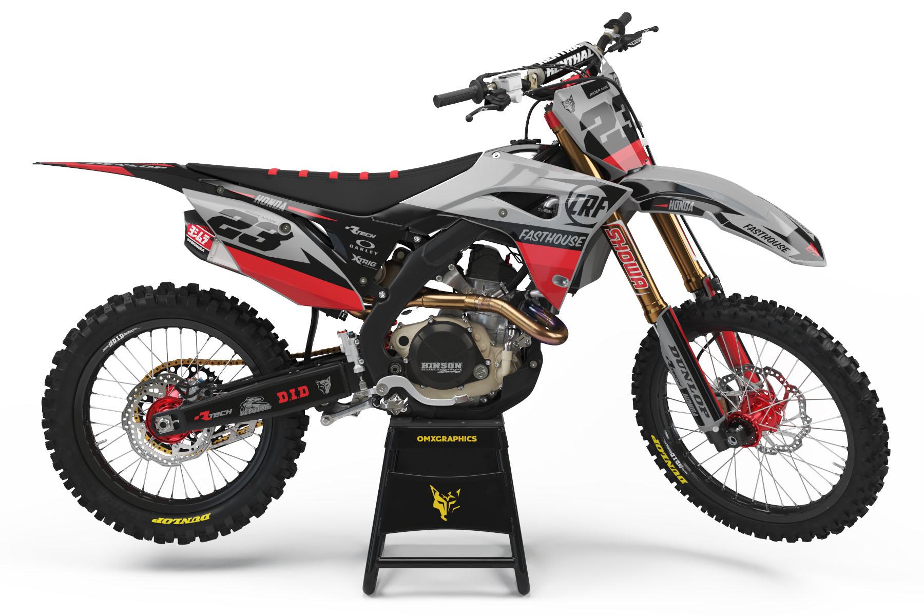 Honda Graphics 'UNION GREY' Kit OMXGraphics Over 60 Mx Designs
