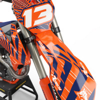 Blue and Orange Custom decals for KTM mx Bike - Front