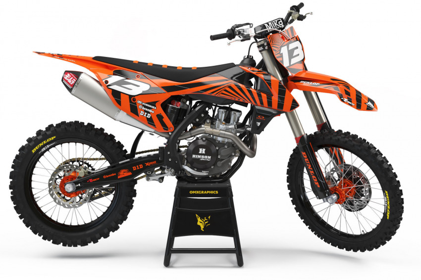 Custom Orange and Black KTM Stickers kit