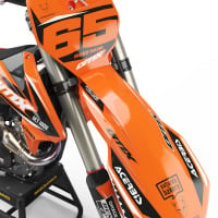 Orange and Black Custom Stickers set for KTM - Front