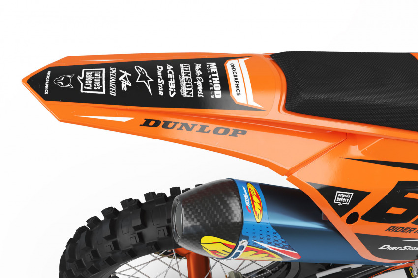 Orange and Black Custom Stickers set for KTM - Back